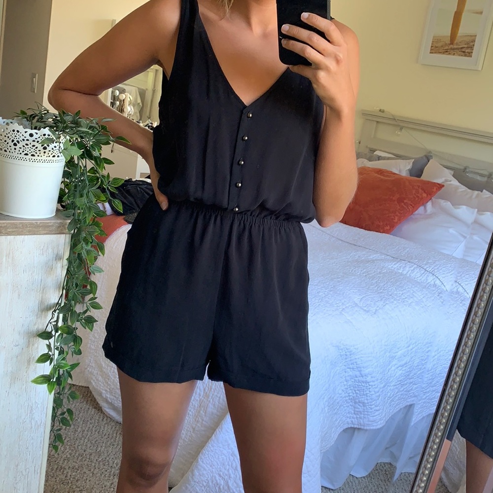 Forever 21, Sheer, Black Romper, Medium